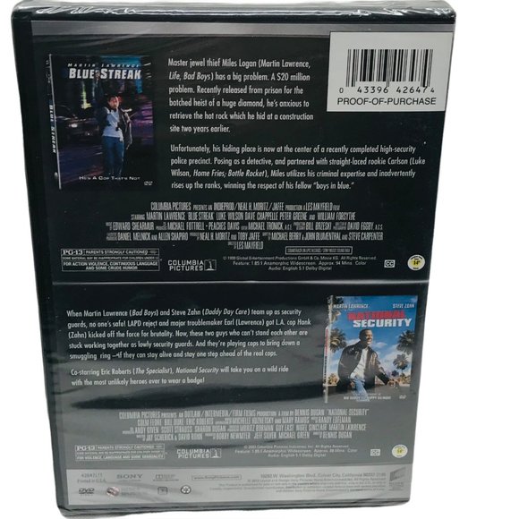 Blue Streak And National Security DVD 2013 Martin Lawrence New In Package - Picture 2 of 8